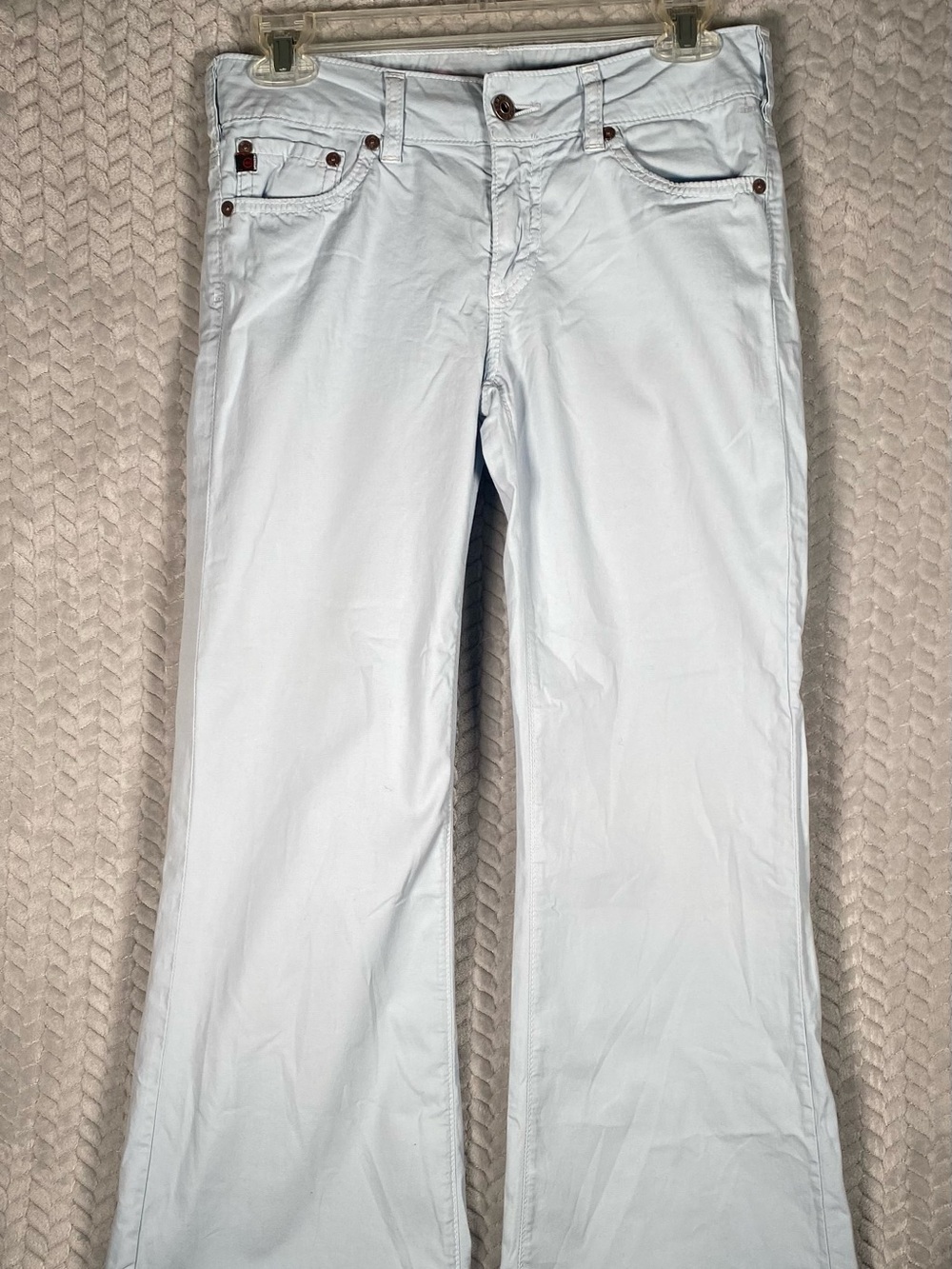Vintage AG Adriano Goldschmied Angel Flare Jeans 26R Light Blue Made in USA Y2K
